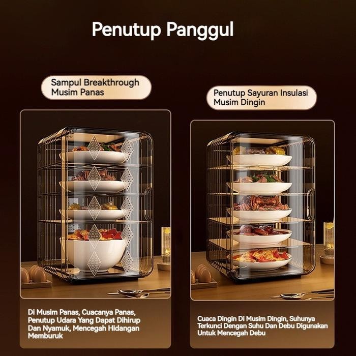 CODTudung Saji Susun 5 Jumbo Tudung Saji 5 Susun Lebih Tebal Tudung Saji Rak Makanan Tudung Saji