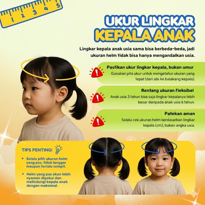 ORIGINAL HELM RETRO CHIPS CUSTOM A ANAK LUCU USIA 1-5 TAHUN READY STOCK