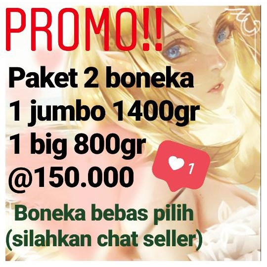 BERKUALITAS PROMO 2 boneka 1400gr & 800gr