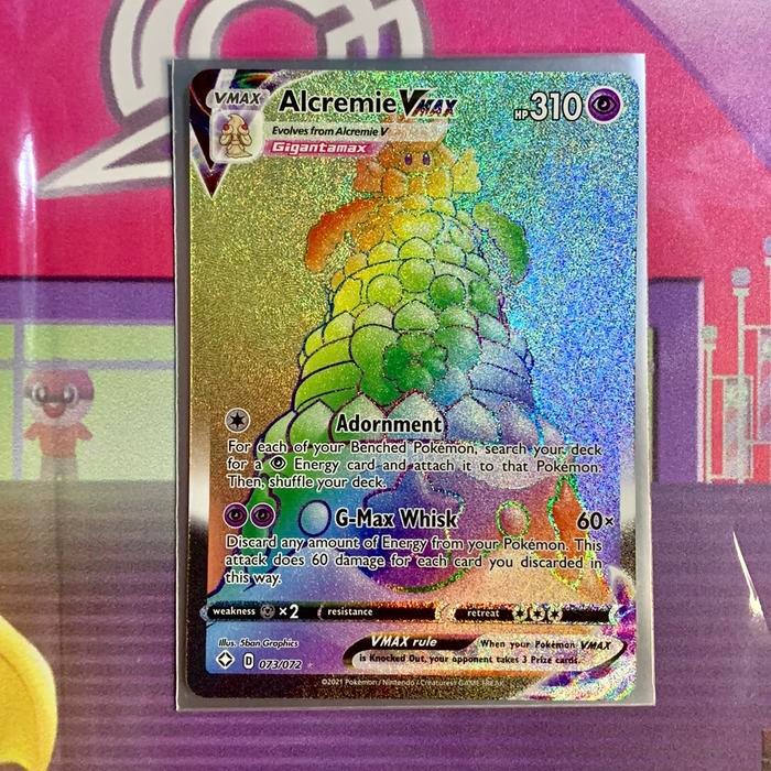 j225- Alcremie Vmax Holo Kartu Pokemon Tcg Card English Non Gx Ex Indonesia