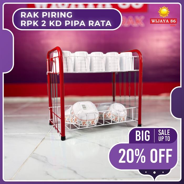 HariPromo- Rak Piring Wastafel Rpk 2 Kd Pipa Rata Rak Piring Susun 2 Bongkar Pasang Rak Piring 2