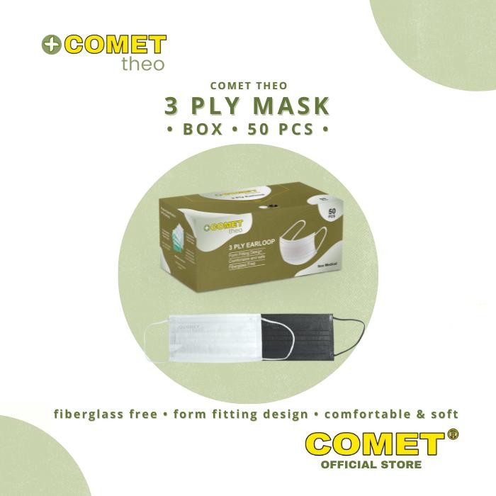 KJB COMET THEO 3 PLY MASK BOX