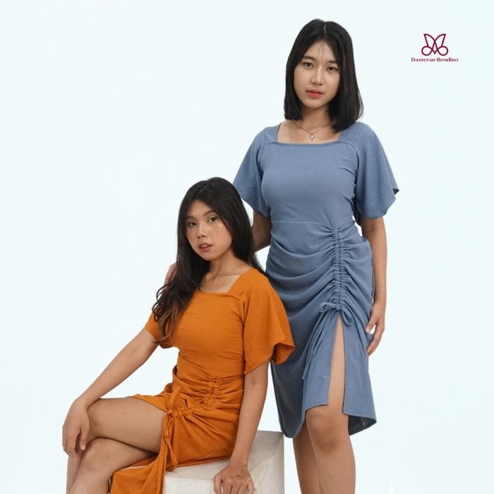 Db - Elsa Serut Paha Cringkle Ld 110Cm [ Daster Wanita Kekinian - Bisa Cod ] Simple Elegan Dress