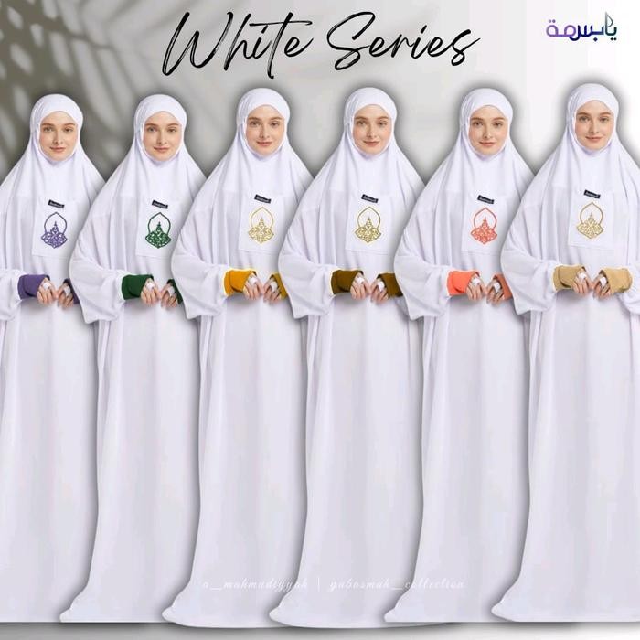 MURAH COD Mukena yabasmah series putih Mukena terompah mukena hadromaut mukena basmah mukena Tarim
