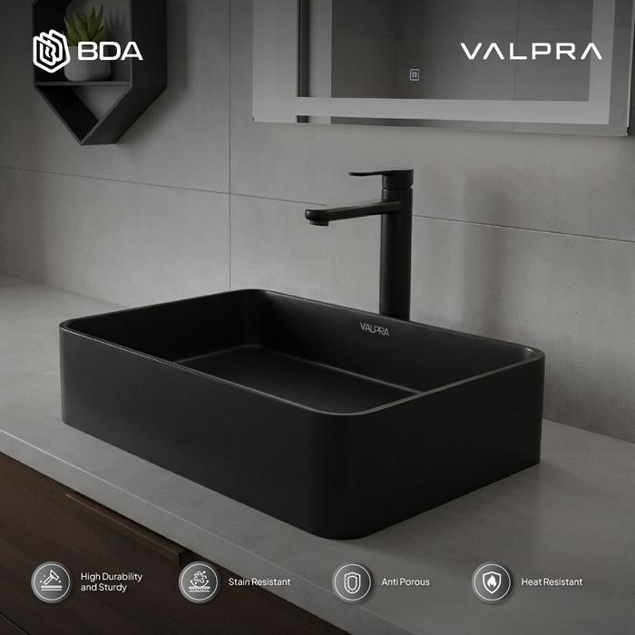 Valpra Wastafel Cuci Tangan Wastafel Kamar Mandi Wastafel Meja Wastafel Granit Kotak V GB 5040 SQ