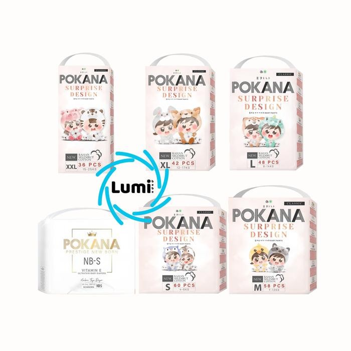 l1wc- Pokana Pants Mega Pack Popok Tape Nb-S 26 Celana S60 M58 L48 Xl42 Xxl36 / Nb-S 26 S 60