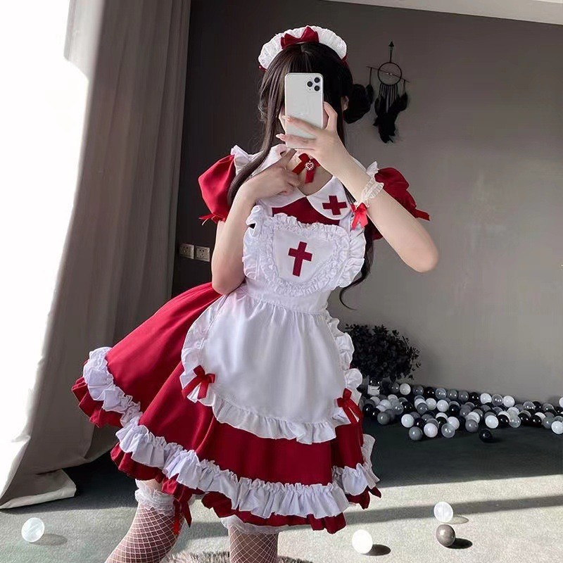 Second Yuan Day Maid Dress Soft Sister Cute Big Size Maid Lolita Dress Daily Lolita Costume