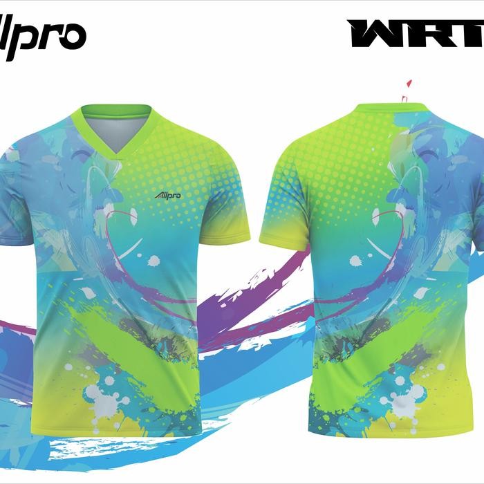 ORIGINAL PRO Kaos Sport Jersey PingPong Badminton seri WRT 08 Ocean Nyaman READY STOCK