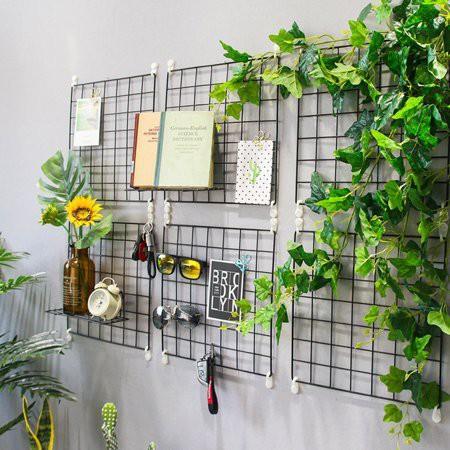 MH - Hijang Segi Wall Grid Wire Mesh Besi Gantung Foto Organizer Dekorasi Dinding dan Tanaman Hias