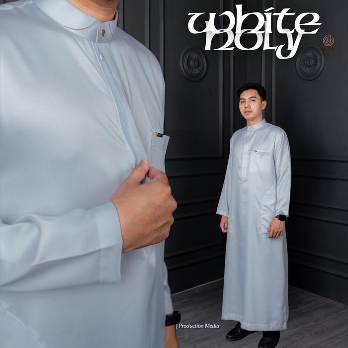 AL-HAQ Jubah Slimfit Fathir Series Slimfit Pria Gamis Premium Lengan Panjang Bahan Sultan Silk