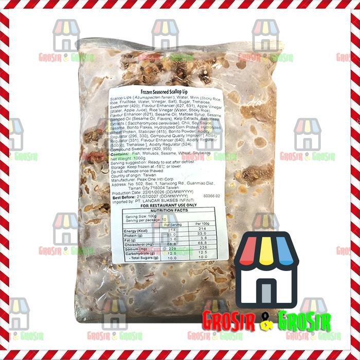 Promo IMPORT - Frozen Seasoned Scallop Lip Taiwan 1 KG Terlaris