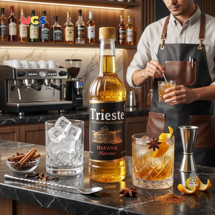 Trieste Havana Rasa Rum Flavour 650Ml - Sirup Premium Untuk Mocktail, Soda, Kopi & Dessert