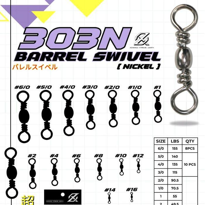 Barrel Swivel Kili Kili Nickel Pancing 303BN Axz