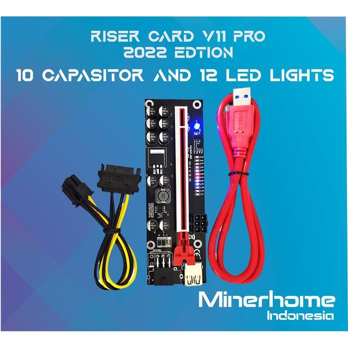 Pcie Riser Versi 009S 009 Plus 8 Kapasitor Terbaru 
