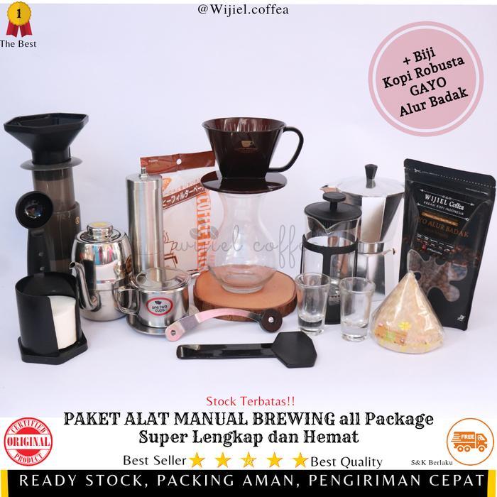 Alat Kopi - Alat Kopi Manual Komplit - Aeropress - French Press - Kopi - Paket Alat Kopi Manual