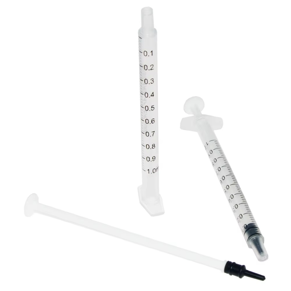 100pcs 1ml/cc Sterile Luer Slip Disposable Plastic Liquid Syringes No Needle, Individually Wrapped