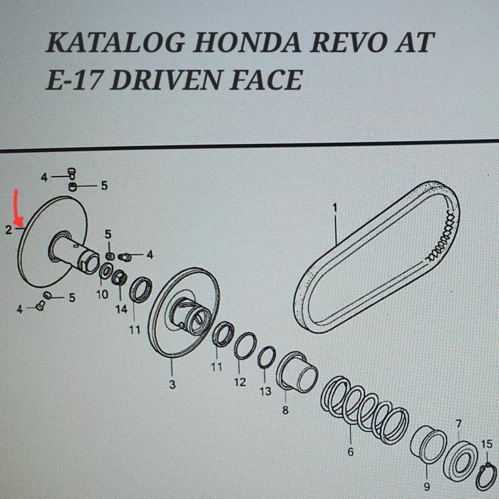 SPAREPART REVO AT : 23210-KWZ-900 PULLY COWO REVO AT / PULI COWO REVO AT / PULLEY COWO REVO AT /