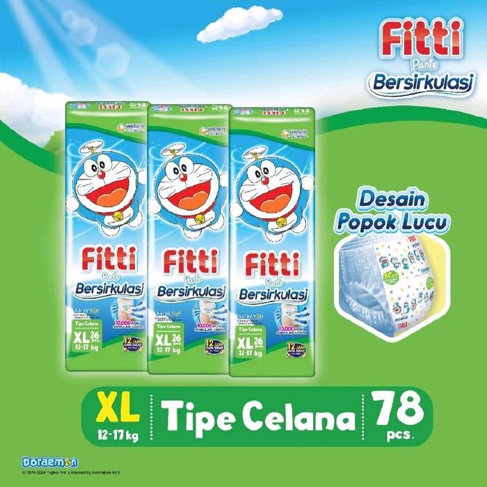 Fitti pants kemasan karton 3 packs M32 L28 XL26 XXL24 Popok Bayi Unisex TERLARISBEST QUALITYBEST