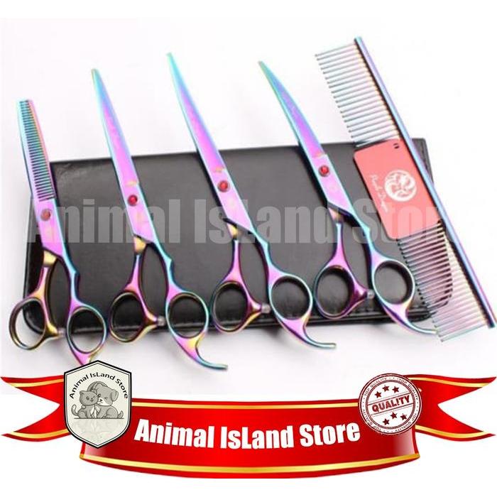 Purple Dragon Grooming Set - Pet Dog Scissors Clipper Gunting Anjing