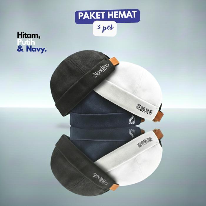 H&H Co. Peci Miki Hat Dewasa Pria Grey Premium Topi Sholat Peci Santri Muslim Keren Peci Kopiah