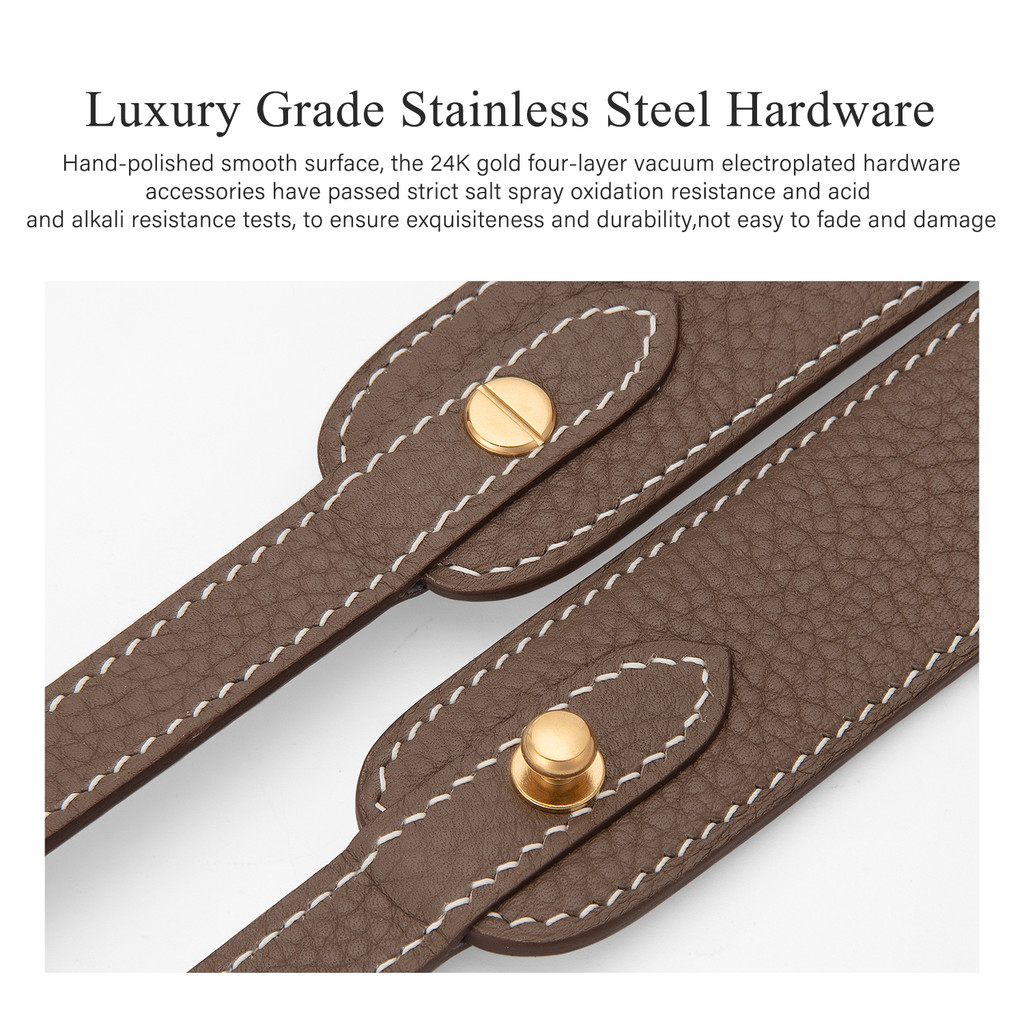 CRAZYSMITH Luxury Genuine Leather Bag Strap For Hermes Picotin Adjustable Shoulder Straps