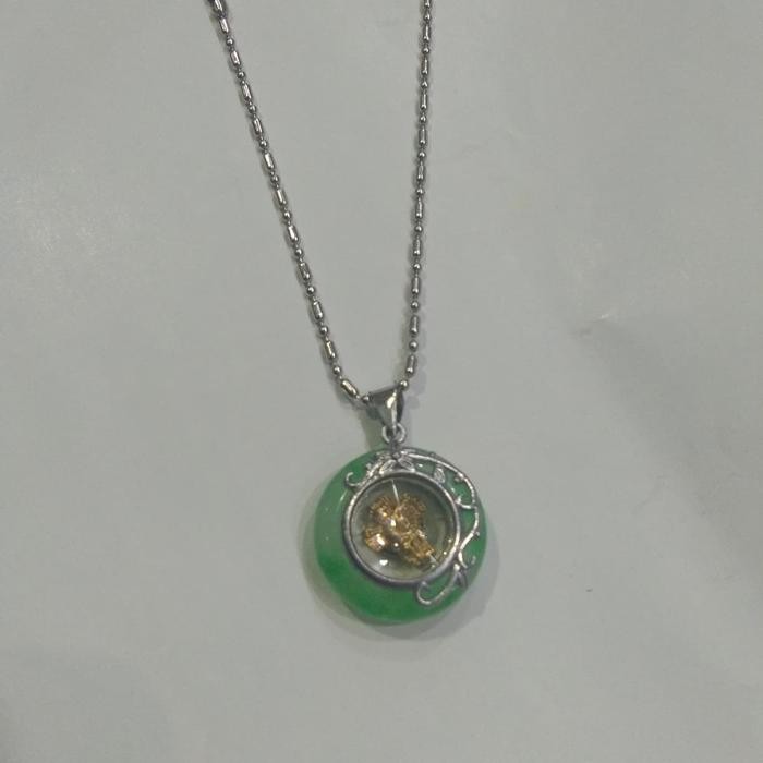 DISKON kalung salib giok hijau / kalung salib cewek batu giok / kalung salib READY STOCK