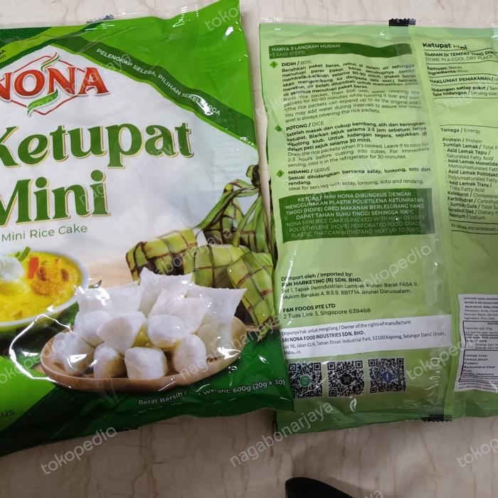 

Mamiseler45 - Nona Ketupat Mini Satay Rice Cake Instant 30 Pcs X 20G - Varian Nona Baso Daging