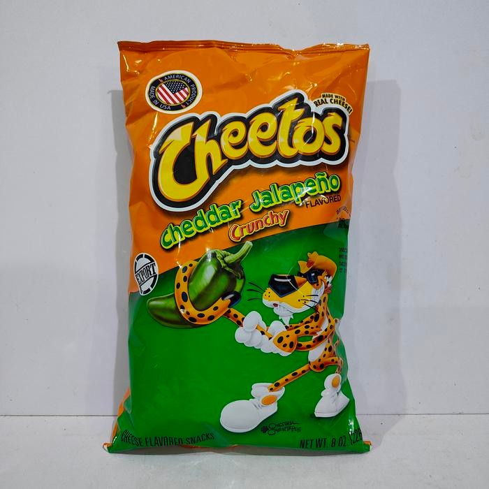 

CHEETOS CRUNCHY CHEDDAR JALAPENO FLAMIN HOT LIMON PUFFS JUMBO SNACK IMPORT USA 226GR