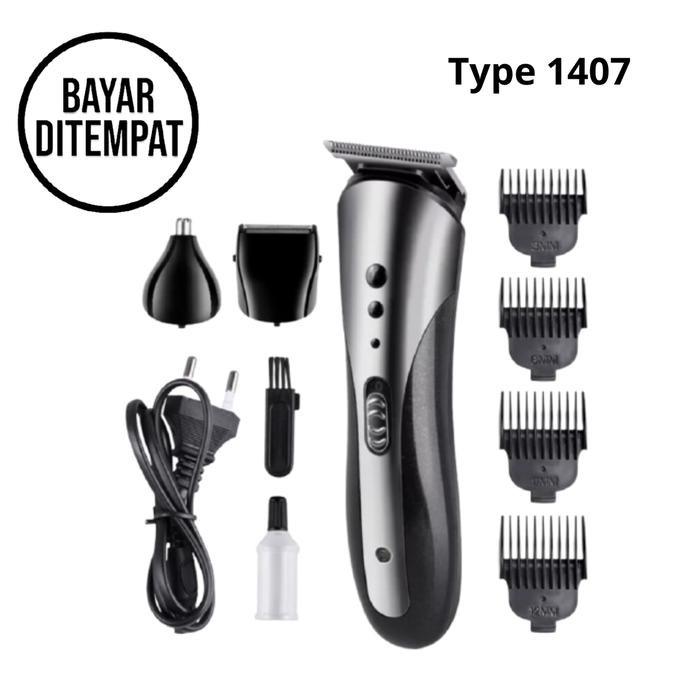 Bisa COD Alat Cukur Cukuran Rambut Mesin Cukur Kemei KM-1407 Clipper 3 in 1 - KM-1407
