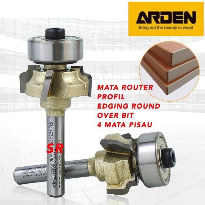Mata Router/ Profil Edging 4 Mata Pisau/ Round Over Bits Arden