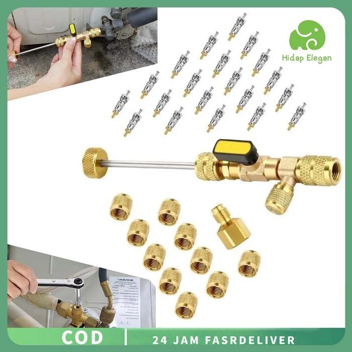 1Set Valve Core Removal Tool Valve Remover Alat Remover Valve Core Loading And Unloading Tool Valve