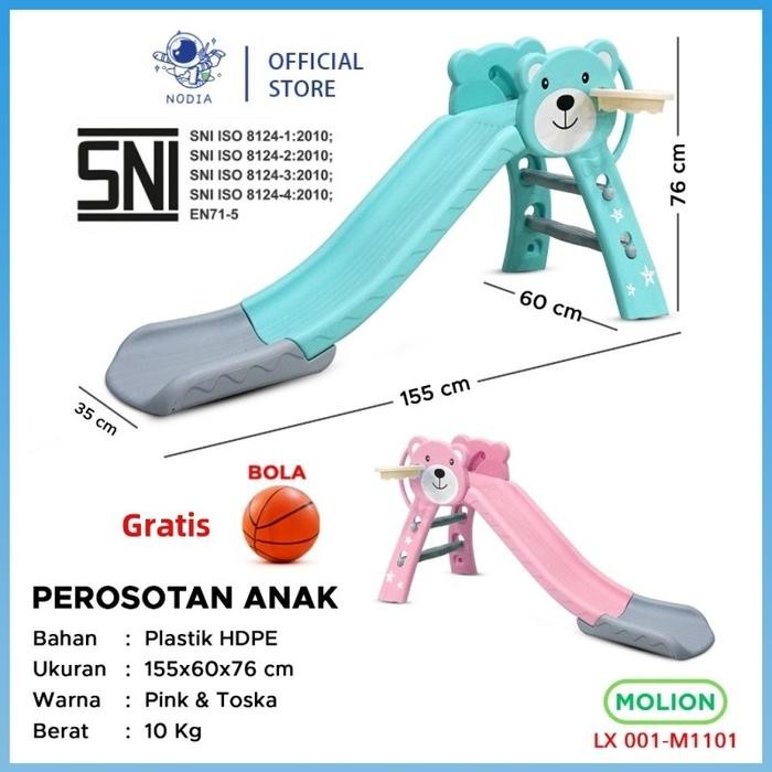 NODIAMolion Mainan Kuda Goyang Seluncuran Anak Dengan Musik Kursi Goyang Bayi Berbentuk Kuda Kayu