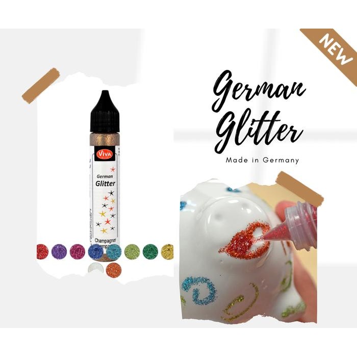 NEW PRODUK VIVA DECOR GERMAN GLITTER CAT TINTA TIMBUL GLITTER BAHAN DEKORASI MAWAR-89