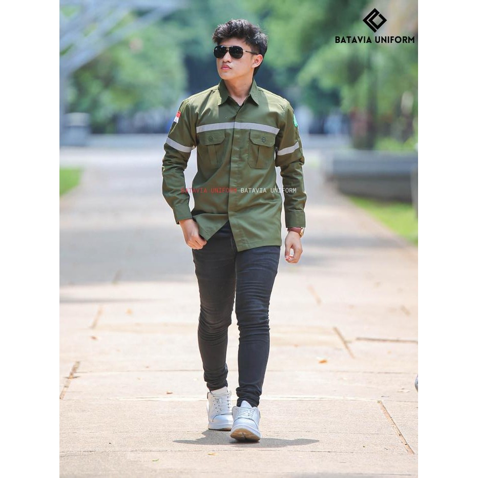 Pilihan- Kemeja Safety K3 By Batavia Uniform - Baju Seragam Kerja Atasan Wearpack Lengan