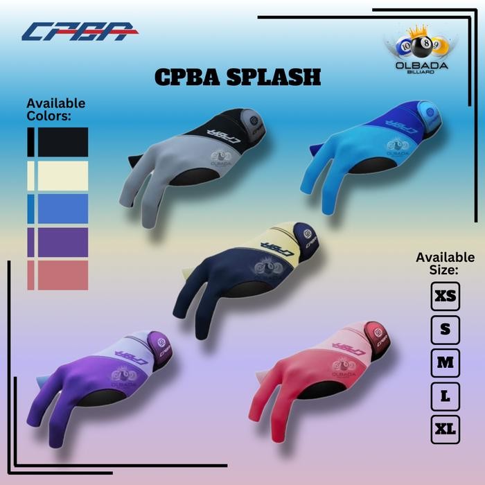 CPBA Splash Series Billiard Gloves Sarung Tangan Billiard CPBA Splash