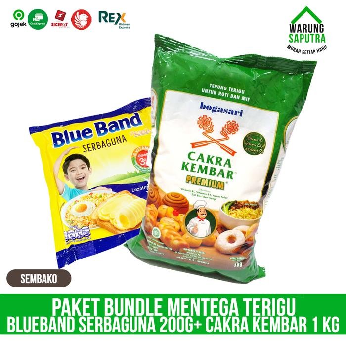 

TERMURAH Paket Bundle Mentega Terigu Blueband Serbaguna 200g + Cakra Kembar 1Kg READY STOCK