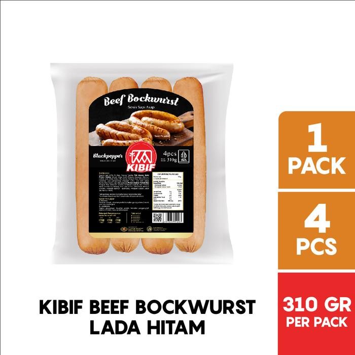

Pilihan- Kibif Beef Bockwurst Blackpepper /Sosis Sapi Premium Lada Hitam 310 Gr