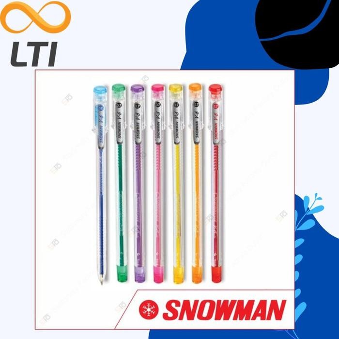 

OJ SNOWMAN Ballpoint / Pulpen / Bulpen TERLARIS V-6 Semi Gel / LSN BISA CAMPUR WARNA Hitam Pena