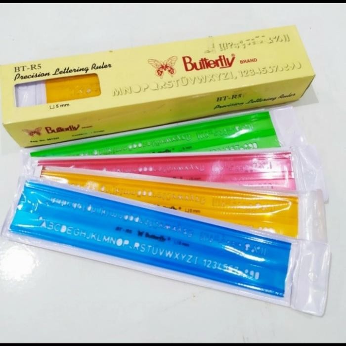 

OJ Penggaris mal huruf angka butterfly BT R5 ukuran 5mm