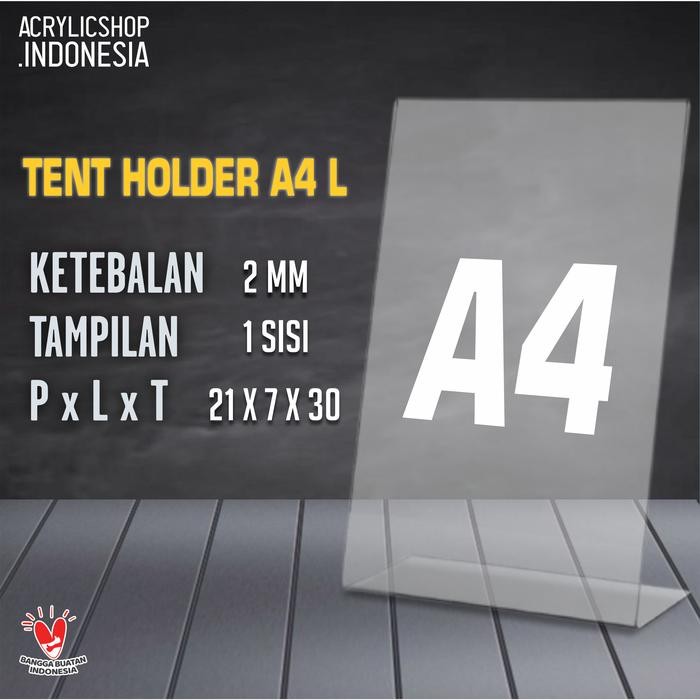 

OJ Akrilik Tempat Brosur A4/Acrylic Tent Card Holder Stand 2sisi A4 TypeL