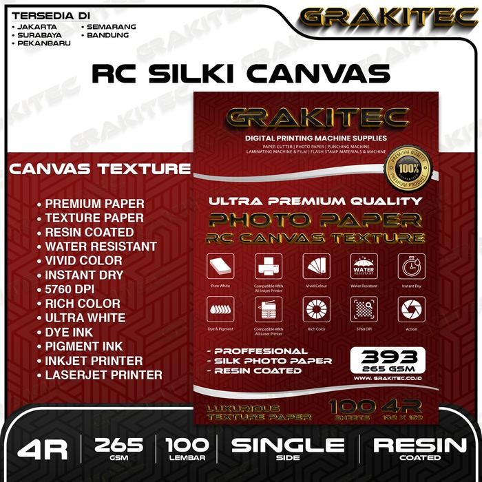

Grakitec Kertas Foto Silki 4R isi 100 Lembar Doff Kulit Jeruk Professional Silki Texture , RC Glossy