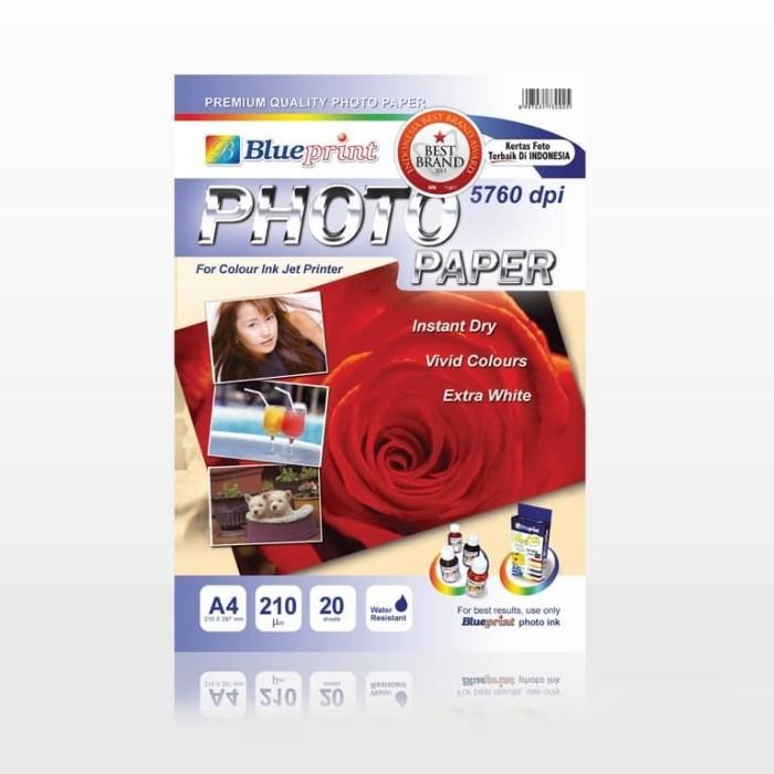 

Kertas Foto A4 BLUEPRINT Glossy Photo Paper 210 Micron A4 - 20 Lembar