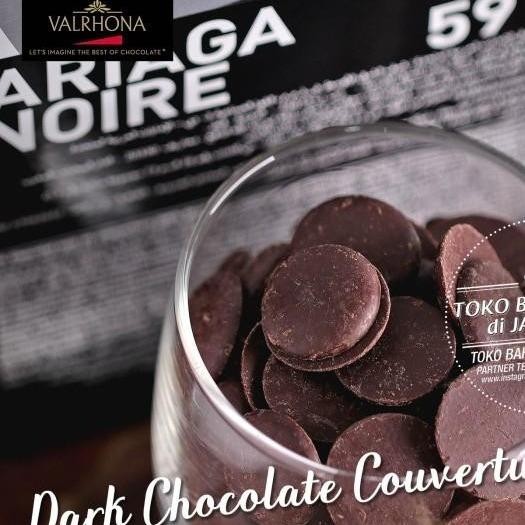 

Stok Baru Valrhona Ariaga Noire 59% 500gr Chocolate Dark Couverture Coin Cokelat