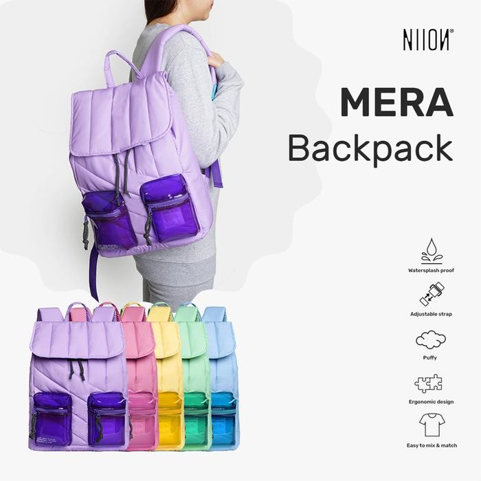 Pilihan- Niion Mera Basic Backpack / Tas Ransel Fit Laptop 15 Inch Unisex Pria Sekolah Wanita