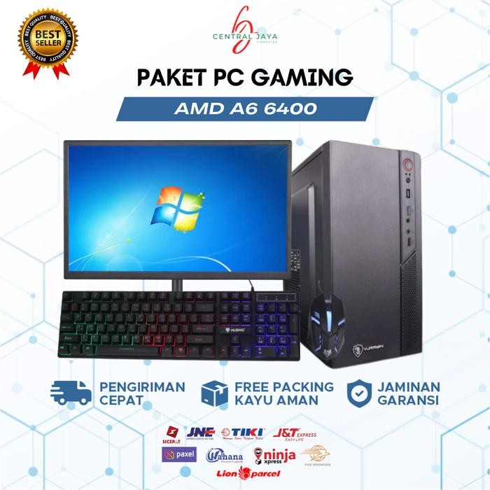 Pilihan- Paket Pc Gaming Fullset Amd A6 6400 Ram 16Gb Hdd Ssd Monitor 24 Inch