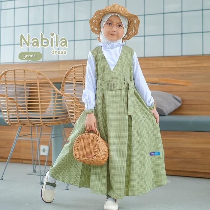 Pilihan- Manasikana Nabila Dress Tartan Gamis Anak Perempuan Motif Kotak-Kotak 2-12 Tahun