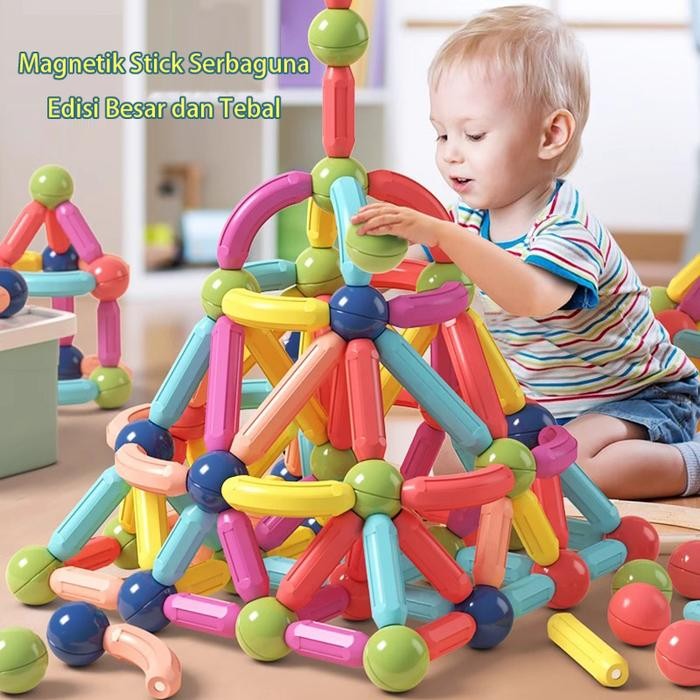 Pilihan- Batang Magnet Berubah-Ubah, Mainan Magnet Kuat, Balok Puzzle, Mainan Edukasi Anak,