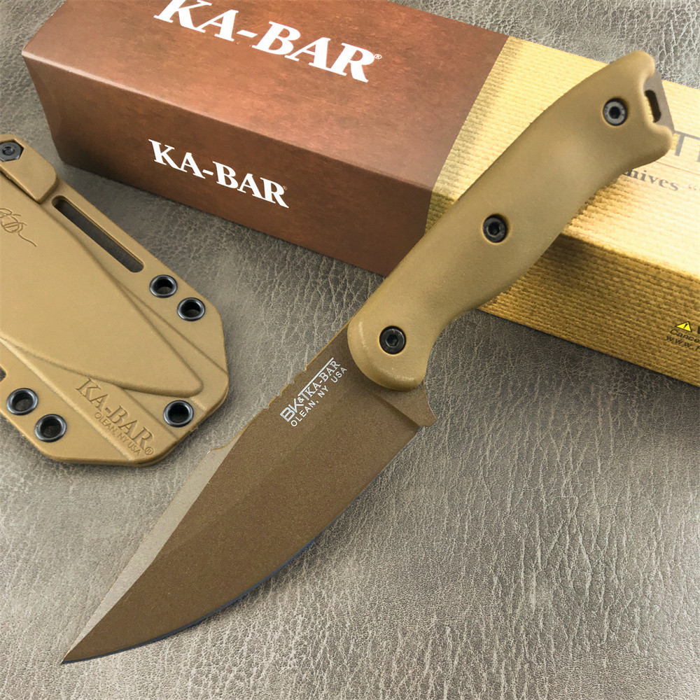 KA-BAR18 Military Fixed Blade Knife D2 Blade Nylon Fiberglass Handle Outdoor Jungle Hunting Cutting