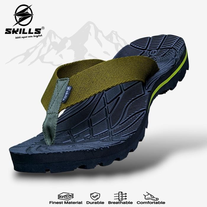 Brodo - Barqun Sakti - Sandal Gunung Jepit Pria Wanita Black Army Original