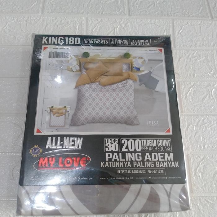 Sprei My Love 180x200 Bahan Katun Tinggi 30cm